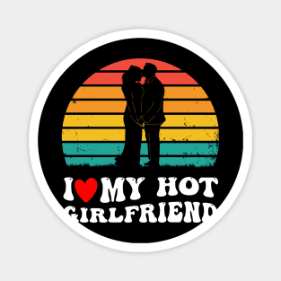 Groovy Vintage I Heart My Hot Girlfriend I Like My Girlfriend GF Magnet